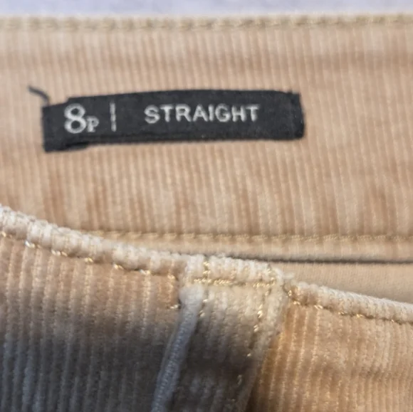Talbots Corduroy Pants 8P Tan Straight Leg Flawless 5 Pocket Classic Preppy - Picture 5 of 10